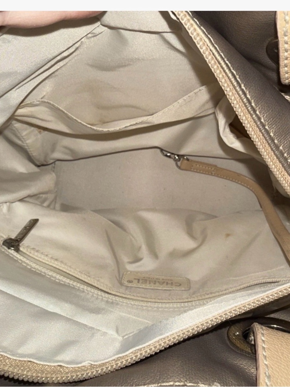 CHANEL Paris Biarritz PM Tote Bag Gold Matelasse Canvas CC - Picture 7 of 17